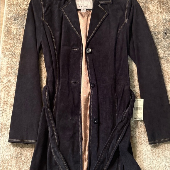 Wilsons Leather Jackets & Blazers - Wilsons Leather Women's Dark Suede Trench Coat